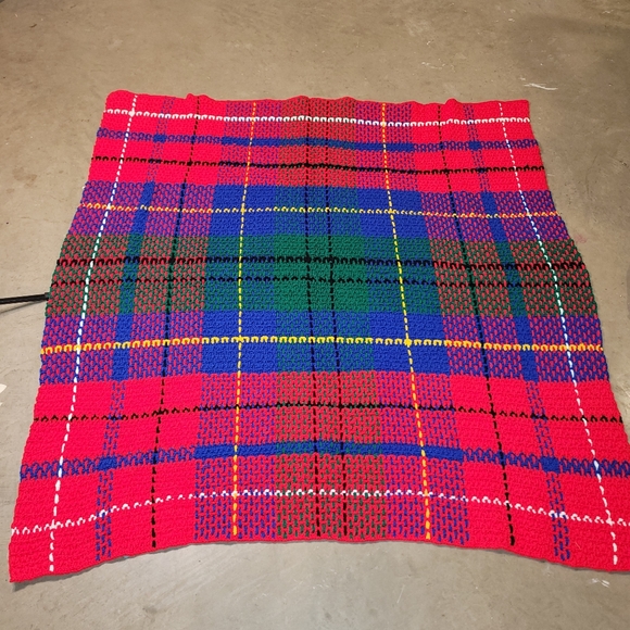 Tartan Plaid Pattern Crochet Afghan